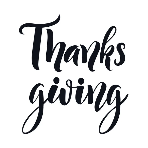Çizilmiş Happy Thanksgiving tipografi poster ver. Siyah ve beyaz — Stok Vektör