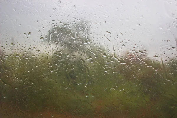 Abstract Raindrop Window Glass Blurred Nature Background — Stock Photo, Image