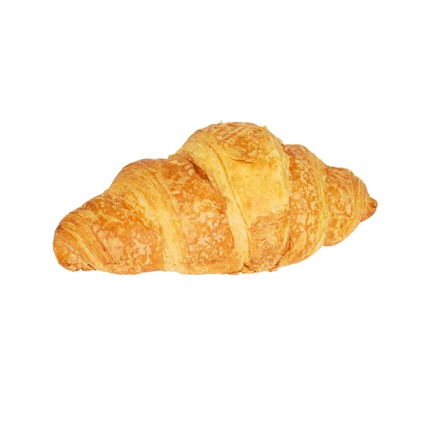 Färsk Croissant Isolerad Vit Bakgrund Filen Innehåller Urklippsbana — Stockfoto