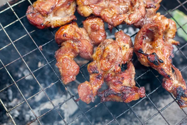 Gegrild Vlees Biefstuk Een Gegrilde Met Rook — Stockfoto