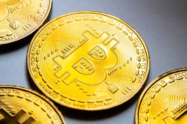 Altın bitcoin dijital para, dijital para, dünya çapında ağ teknolojisi.