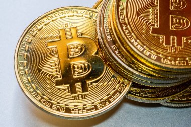 Altın bitcoin dijital para, dijital para, dünya çapında ağ teknolojisi.