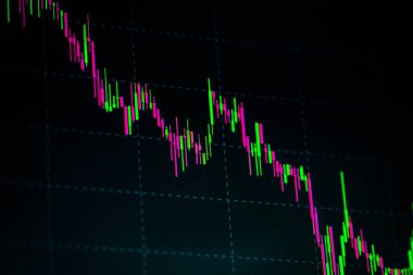 Finansal büyüme kavramı ile Satım grafik zemin üzerine altın Bitcoins.