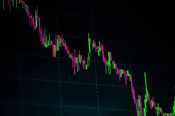 Finansal büyüme kavramı ile Satım grafik zemin üzerine altın Bitcoins.