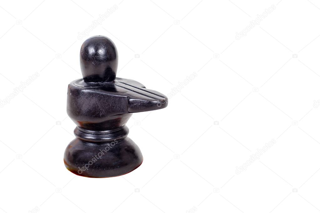 Handmade idol of Lord Shiva,   isolated on white. Lord Shiva is worshipped in the form of Shiv Lingam all across the India ,