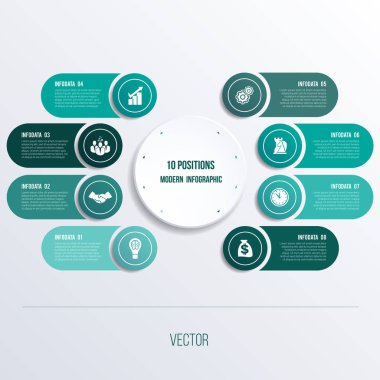  İşlem grafik şablonu sunum 8 seçeneği daireler için afiş ne kullanılabilir iş infograpchic, grafik, diyagram, tablo, iş akışı düzeni