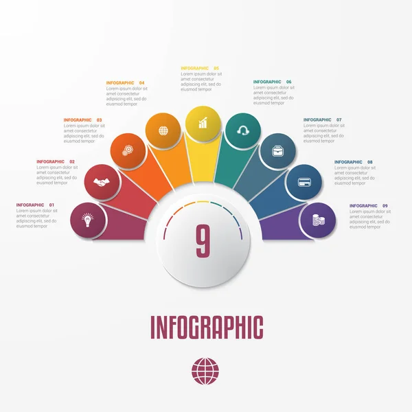 Set Chart Template Elements Infographics Conceptual Cyclic Processes Positions Possible — Stock Vector