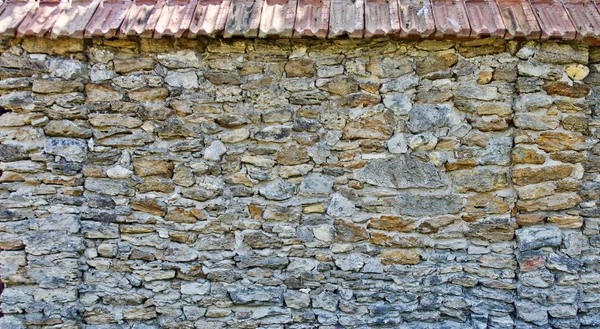 Het Patroon Van Een Oude Stenen Muur Closeup — Stockfoto