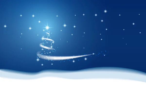 Vánoční Modré Pozadí Blizzard Hvězdy Sníh — Stockový vektor