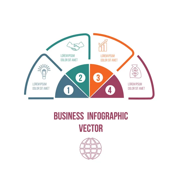 Kördiagram Infographic Színes Vonalak Szöveg Terület Találat — Stock Vector