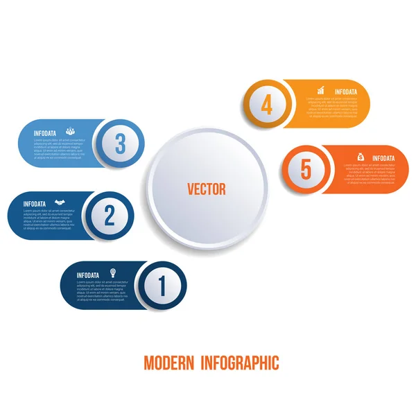 Visualisation Des Présentations Entreprise Par Infographie Moderne Positions — Image vectorielle