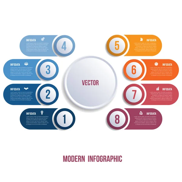 Visualisation Présentations Professionnelles Par Infographie Moderne Positions — Image vectorielle