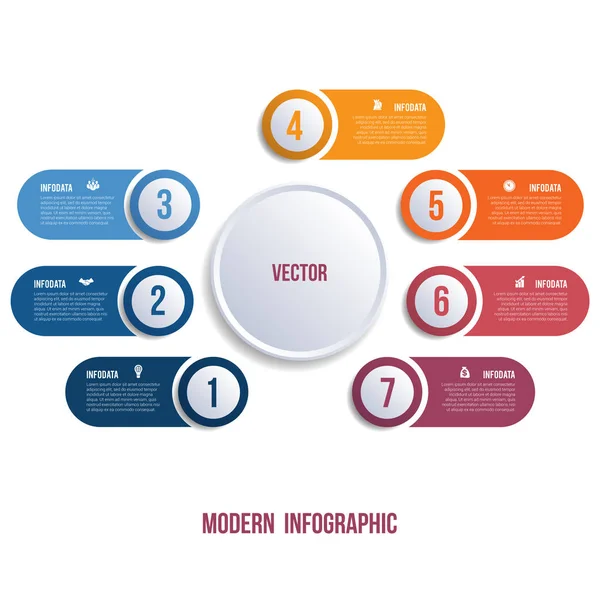 Visualisation Des Présentations Entreprise Par Infographie Moderne Positions — Image vectorielle