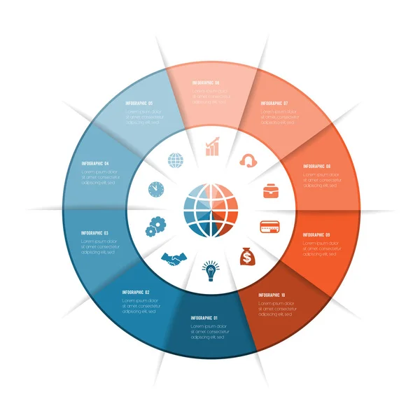 Beste Ring Infographics Kan Worden Gebruikt Voor Indeling Van Werkstroom — Stockvector