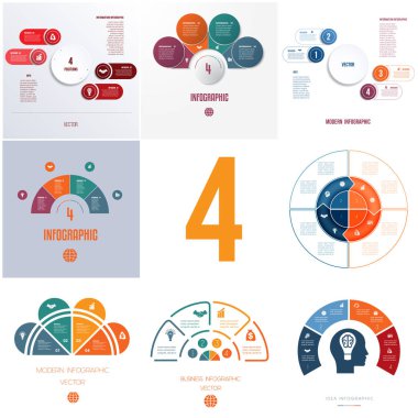 Evrensel şablonları öğelerini Infographics kavramsal döngüsel işlemler için 4 pozisyonlar için iş akışı, afiş, diyagram, web tasarımları kullanmak mümkün.