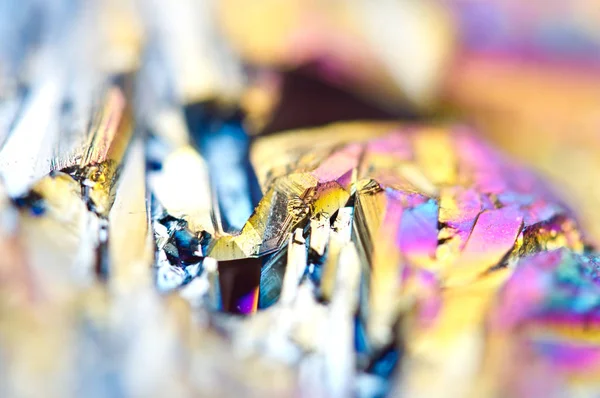 Beautiful Colorful Background Thin Layer Titanium Surface Quartz Macro — Stock Photo, Image