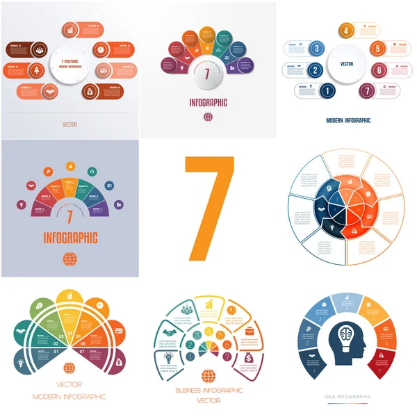 Modèles Universels Éléments Infographies Processus Cycliques Conceptuels Pour Positions Possibles — Image vectorielle