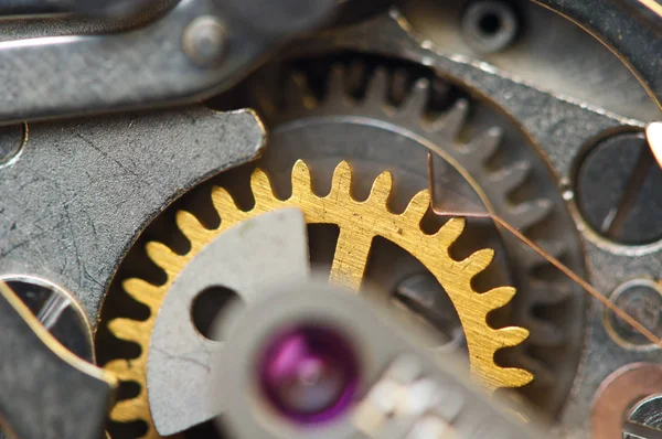 Arka Plan Ile Metal Cogwheels Saat Başarılı Tasarımınız Için Kavramsal — Stok fotoğraf