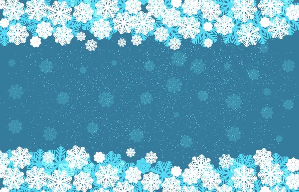 Snowflakes Border Blizzard Snowfall Snow Sky Night Light Blue Background — Stock Photo, Image