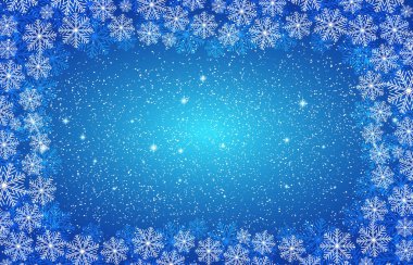 Sınır, blizzard, kar yağışı, kar, gökten, gece, kar taneleri yeni yıl proje için arka plan şablonu mavi.