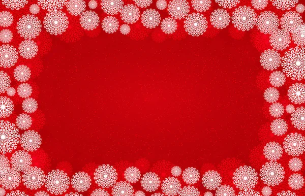 Snöflingor Gränsen Blizzard Snöfall Snö Sky Natt Röd Bakgrund Mall — Stockfoto