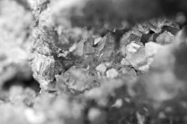 Черно Белый Фон Поверхности Кристаллов Макро Крупный План — стоковое фото