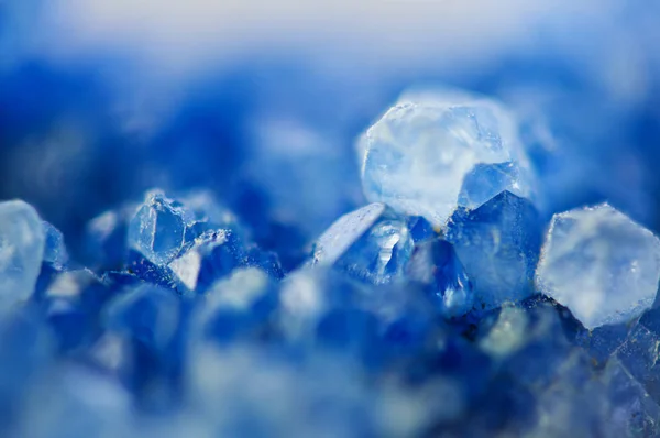 Zima Piękne Tło Piękne Niebieskie Kryształy Macro Makro — Zdjęcie stockowe