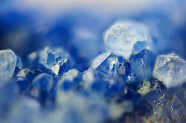 Vinter Vacker Bakgrund Vackra Blå Kristaller Makrofotografering — Stockfoto
