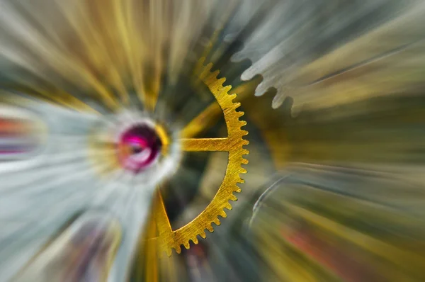 Metal Cogwheels Mecanismo Reloj Rayos Solares Abstractos Concept Movement Life — Foto de Stock