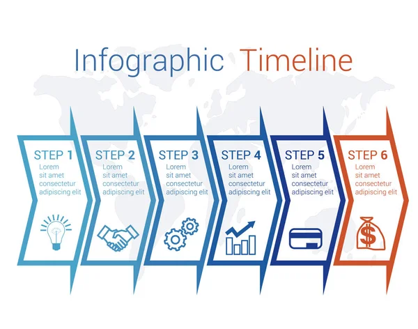 Инфографические Стрелки Карте Пронумерованные Позиций Могут Использованы Рабочего Процесса Баннера — стоковый вектор