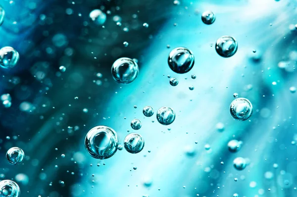 Prachtige Turquoise Water Structuur Luchtbellen Onder Water Macro — Stockfoto