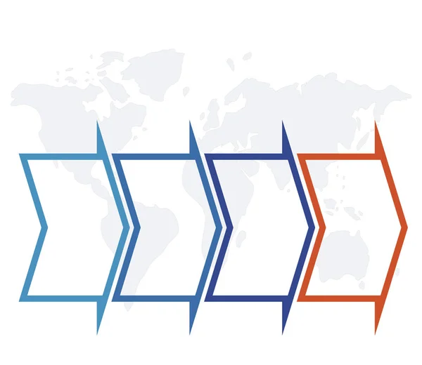 Linha Tempo Infográfico Setas Azuis Laranja Mapa Para Posições Pode — Fotografia de Stock