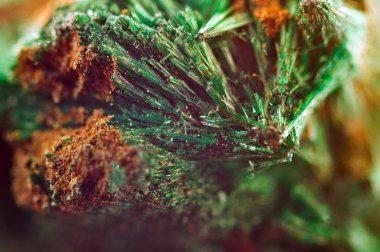 Yeşil güzel arka plan doğal mineral malakit. Makro.