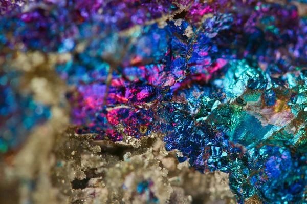 Pięknych Tekstur Naturalne Kryształy Mineralna Jego Niewyraźne Tło Naturalne Kolorowe — Zdjęcie stockowe