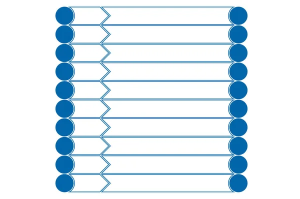 Infografika szablony z kręgów i poziome paski 10 pozycji — Zdjęcie stockowe