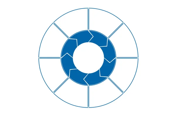 Діаграма площі, діаграма кілець, діаграма пирогів. Шаблон синьої інфографіки. 8 — стокове фото