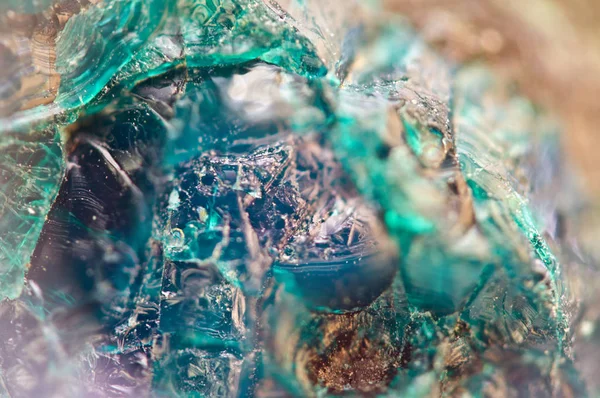 Textura natural turquesa de material natural. Cristales. Macro — Foto de Stock