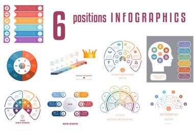 Set 9 evrensel şablonlar öğeleri Infographics