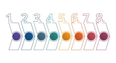 Yatay oklardan zaman çizelgesi şablonu 8 konum