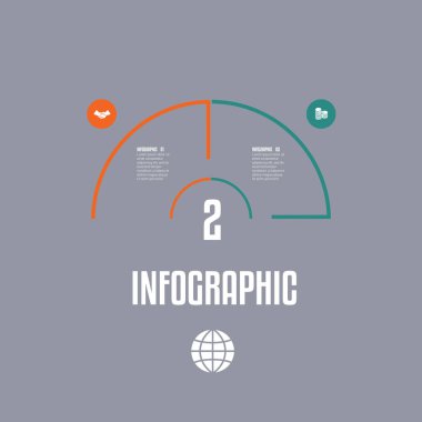 Renkli çizgilerden Bilgi Grafiği Şablonu Yarım daire metin ile a