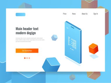 Yazılım geliştirme, programlama, kod ve ekranlı dizüstü bilgisayar, program izometrik vektör çizimi