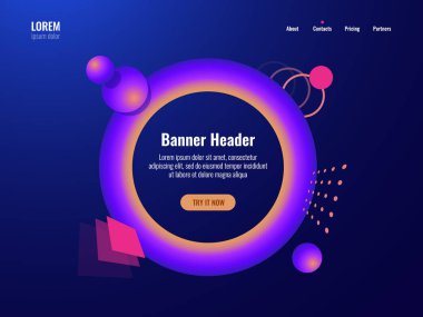 Neon aydınlatma, vektör çizim ile soyut teknoloji banner