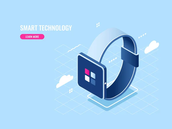Icona Isometrica Smart Technology Dello Smartwatch Illustrazione Vettoriale — Vettoriale Stock