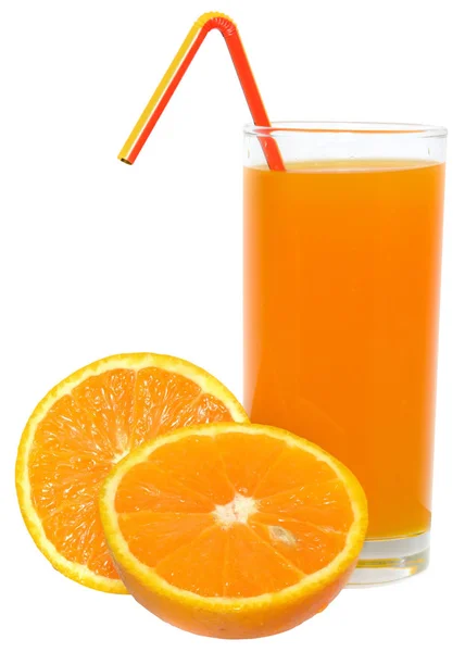Χυμό Πορτοκαλιού Απομονωθεί Λευκό Φόντο — Stockfoto