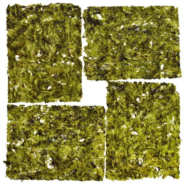 Korean Food Crispy Chips Nori Fried Kelp Top View Isolated — Stock Photo, Image