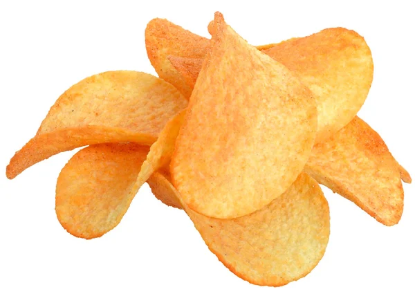 Burgonya Chips Fűszerek Fehér Háttér — Stock Fotó