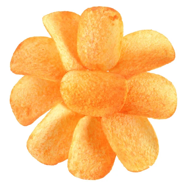 Haufen Mais Chips Mit Gewürzen Draufsicht Isoliert Auf Weißem Hintergrund — Stockfoto