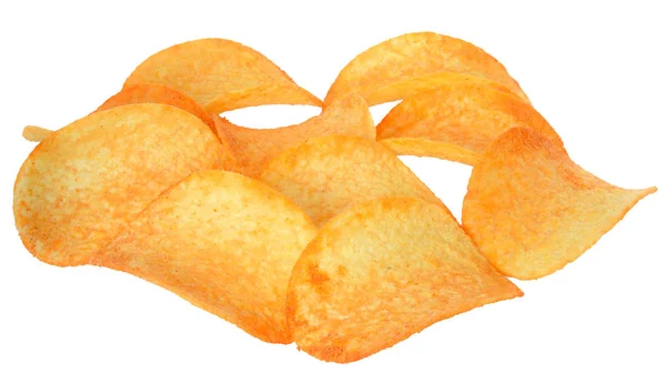 Burgonya Chips Fűszerek Fehér Háttér — Stock Fotó