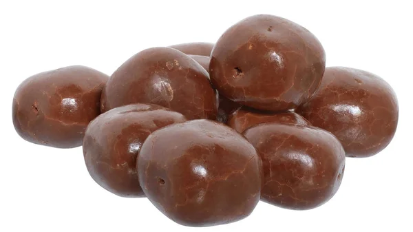 Bolas Chocolate Isoladas Fundo Branco — Fotografia de Stock