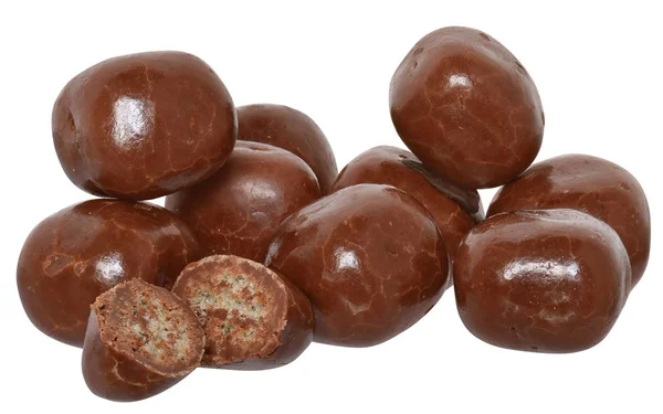 Bolas Chocolate Isoladas Fundo Branco — Fotografia de Stock